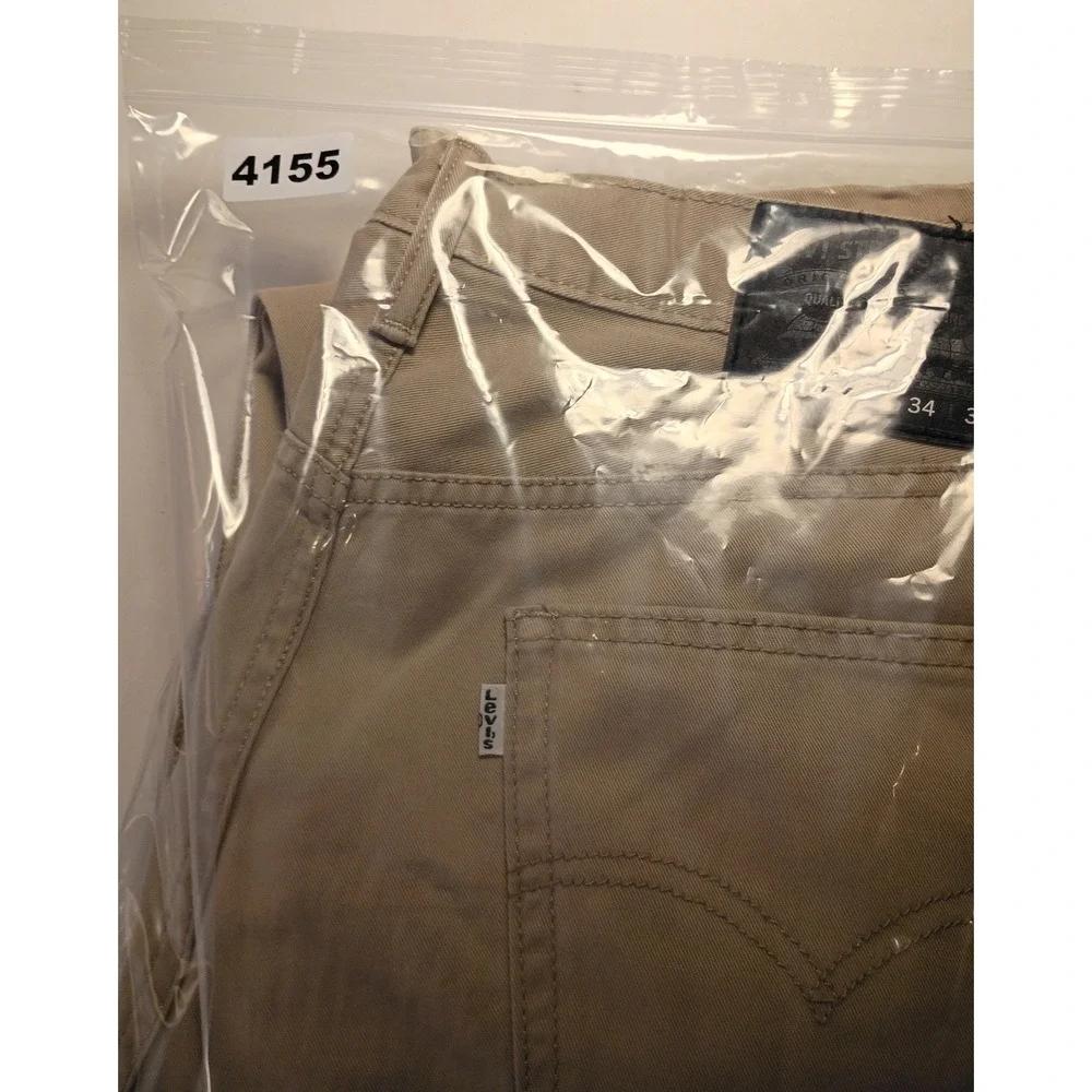 Levis 514 Straight Fit Khaki Tan Pants Men's Cotton Twill Chinos Five Pocket